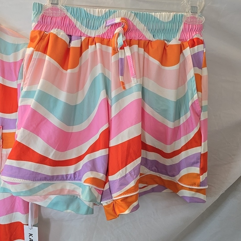 Katydid Multicolor Abstract Wave Pajama PJ Set Shorts/top‎ Size S NWT - Picture 3 of 16
